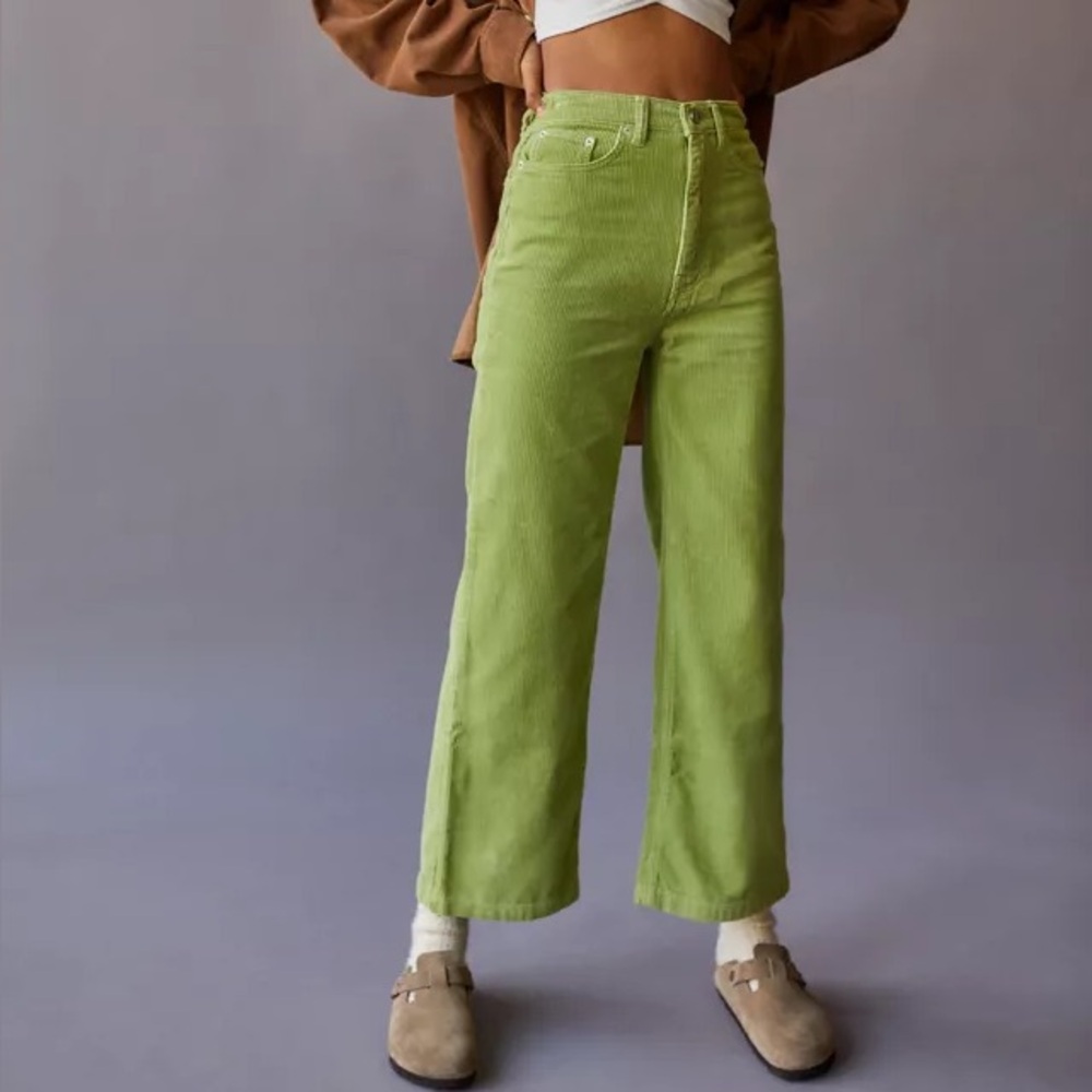BDG High and Wide Lime Corduroy Pants